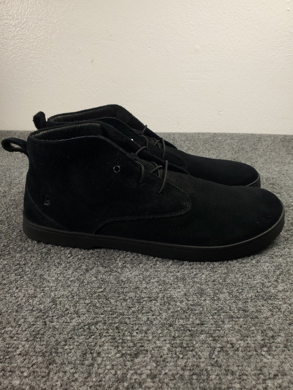 Birchbury Carnforth Chukka Desert Boots Size 16 Black Suede Leather Rubber Sole